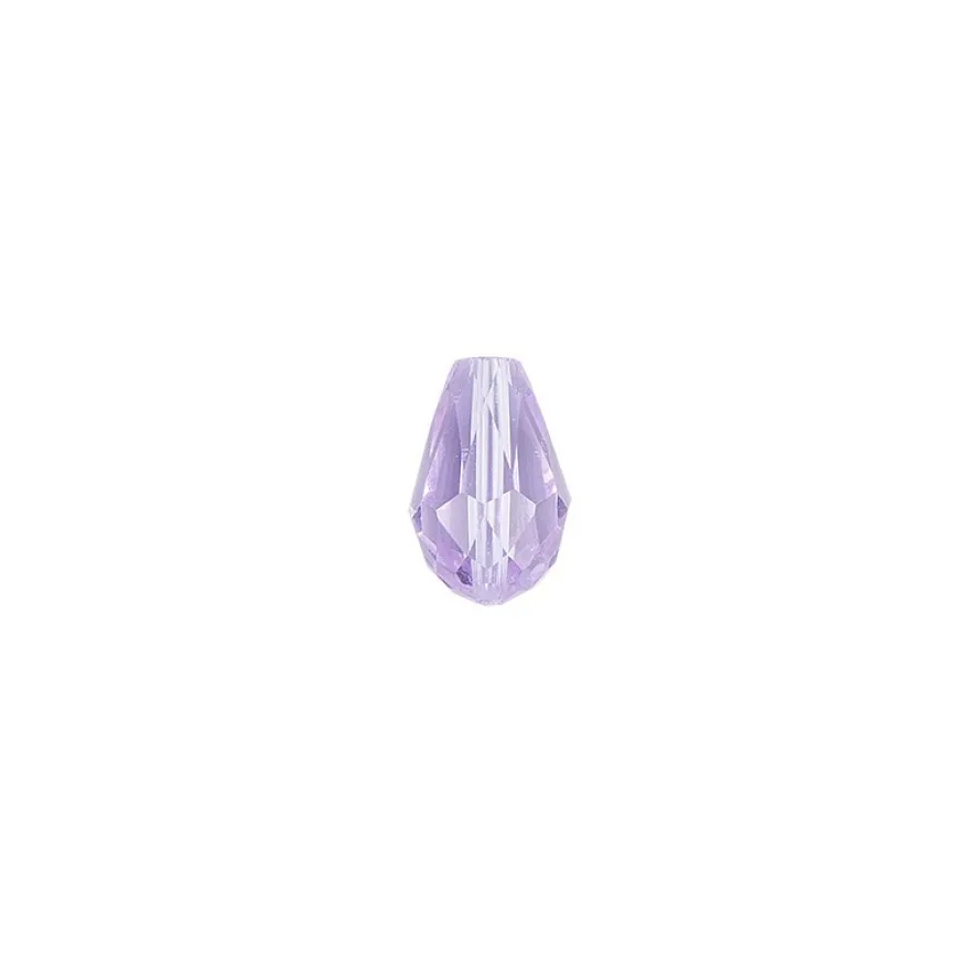 Perlen, Tropfen, facettiert, 0,6cm x 0,8cm, flieder, 30 Stück