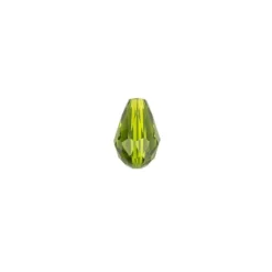Perlen, Tropfen, facettiert, 0,6cm x 0,8cm, olivgrün, 30 Stück