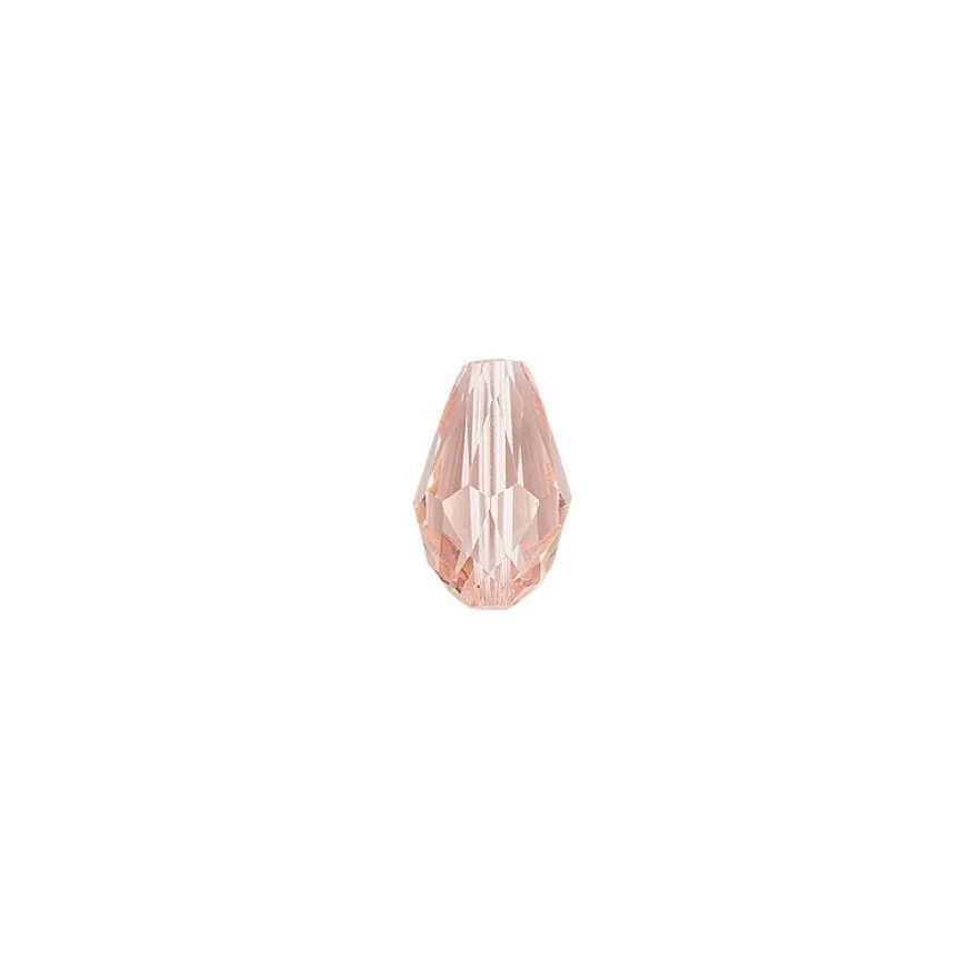 Perlen, Tropfen, facettiert, 1cm x 1,4cm, rosé, 15 Stück