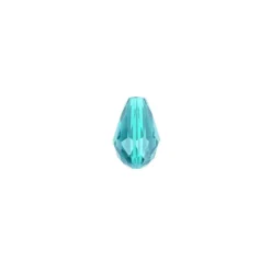 Perlen, Tropfen, facettiert, 0,8cm x 1,1cm, türkisblau, 20 Stück
