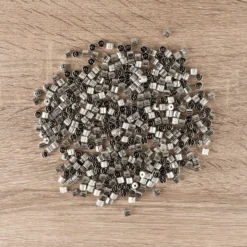 Perlen, Zylinder, geriffelt, 0,5cm x 0,6cm, silber, 370 Stück
