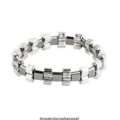 Perlen, Zylinder, geriffelt, 0,5cm x 0,6cm, silber, 370 Stück