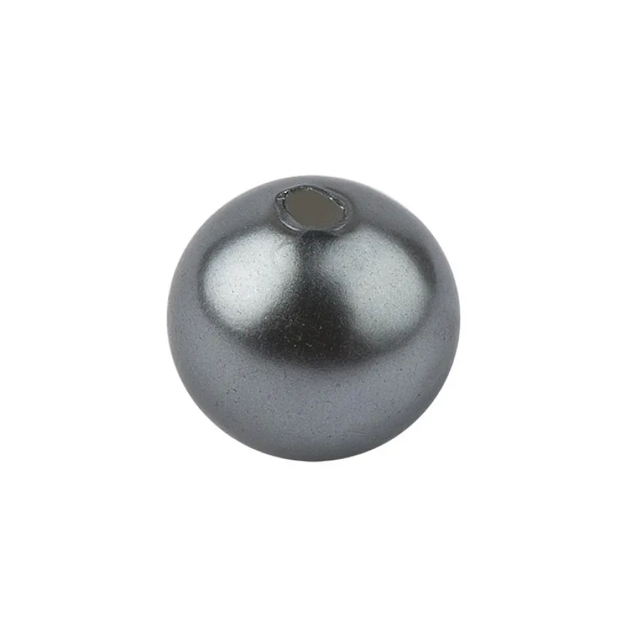 Perlmutt-Perlen, Ø1 cm, 50 Stück, silber-grau