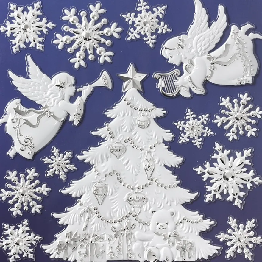 Perlmutt-Relief-Sticker XL, Winter 3, 31 x 30 cm