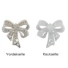 Perlmutt-Schmucksteine, Schleife, 4,5cm x 4,5cm, champagner, 7 Stück