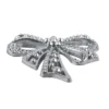 Perlmutt-Schmucksteine, Schleife, 4,5cm x 4,5cm, silber, 7 Stück