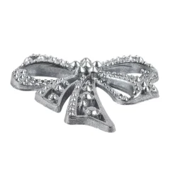 Perlmutt-Schmucksteine, Schleife, 4,5cm x 4,5cm, silber, 7 Stück