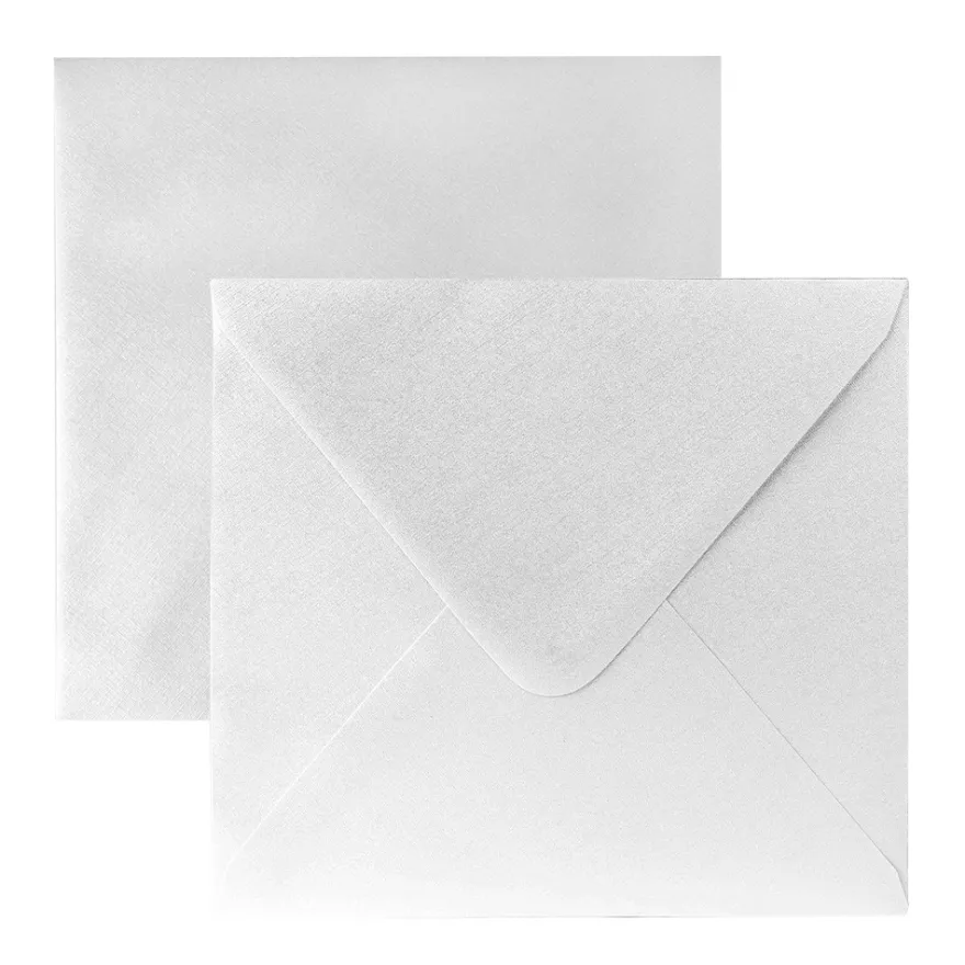 Perlmutt-Umschläge, 17x17cm, Leinen-Optik, champagner, 10 Stück