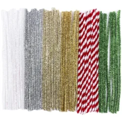 Pfeifenreiniger, Metallic, Plüsch & Glitzer, 30cm lang, 60 Stück
