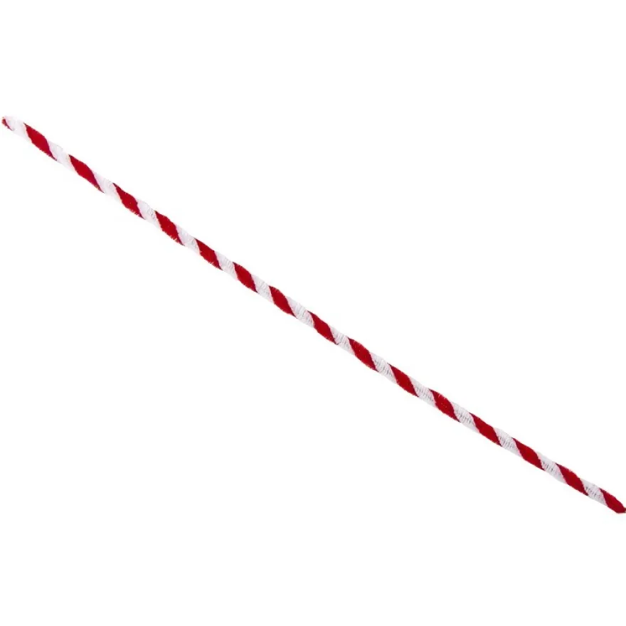 Pfeifenreiniger Plüsch, 30cm lang, rot/weiß, 10 Stück