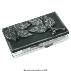 Pillendosen rechteckig, 4,5cm x 8,2cm x 1,2cm, silber, 2 Stück