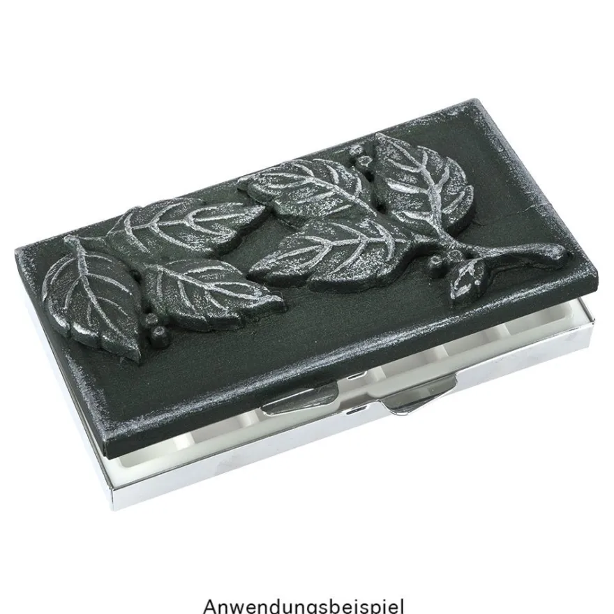 Pillendosen rechteckig, 4,5cm x 8,2cm x 1,2cm, silber, 2 Stück