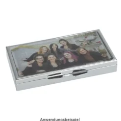 Pillendosen rechteckig, 4,5cm x 8,2cm x 1,2cm, silber, 2 Stück