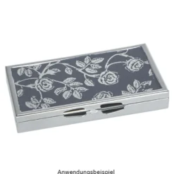 Pillendosen rechteckig, 4,5cm x 8,2cm x 1,2cm, silber, 2 Stück