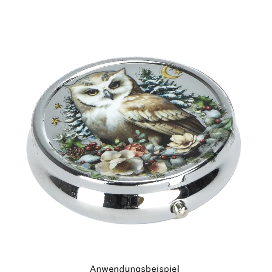 Pillendosen rund, Ø 5cm, 1,4cm hoch, silber, 2 Stück