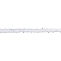 Plüsch-Band, Ø 3mm, 5m lang, weiß-irisierend