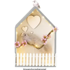 Plüsch-Federvögel, 15cm x 3,5cm x 3,5cm, grau mit silbernen Highlights, mit Clip, 3 Stück