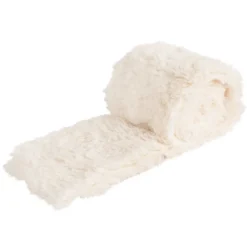 Plüschfell-Band, 8cm breit, 2m lang, creme-weiß