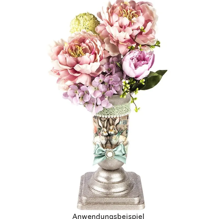 Pokal-Vase, Ø12,5cm, 27cm hoch, weiß