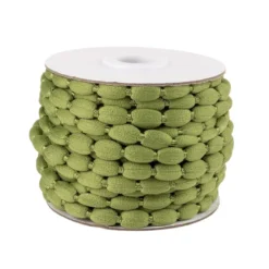 Pompon-Band, Ø 1cm, 10m, auf Rolle, grün