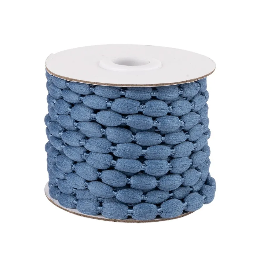 Pompon-Band, Ø 1cm, 10m, auf Rolle, jeansblau