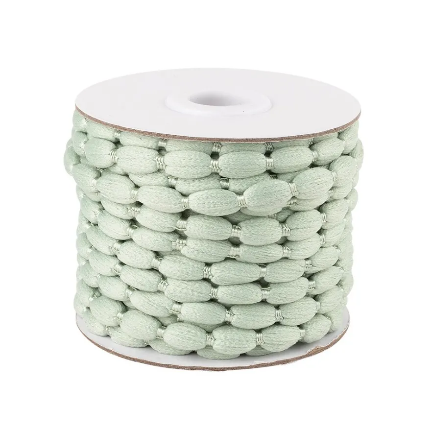Pompon-Band, Ø 1cm, 10m, auf Rolle, pastellgrün