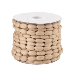 Pompon-Band, Ø 1cm, 10m, auf Rolle, taupe