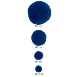 Pompons, Blautöne, versch. Farben und Größen, 500 Stück