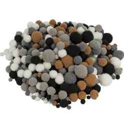 Pompons, Edle Farbtöne, versch. Farben und Größen, 500 Stück