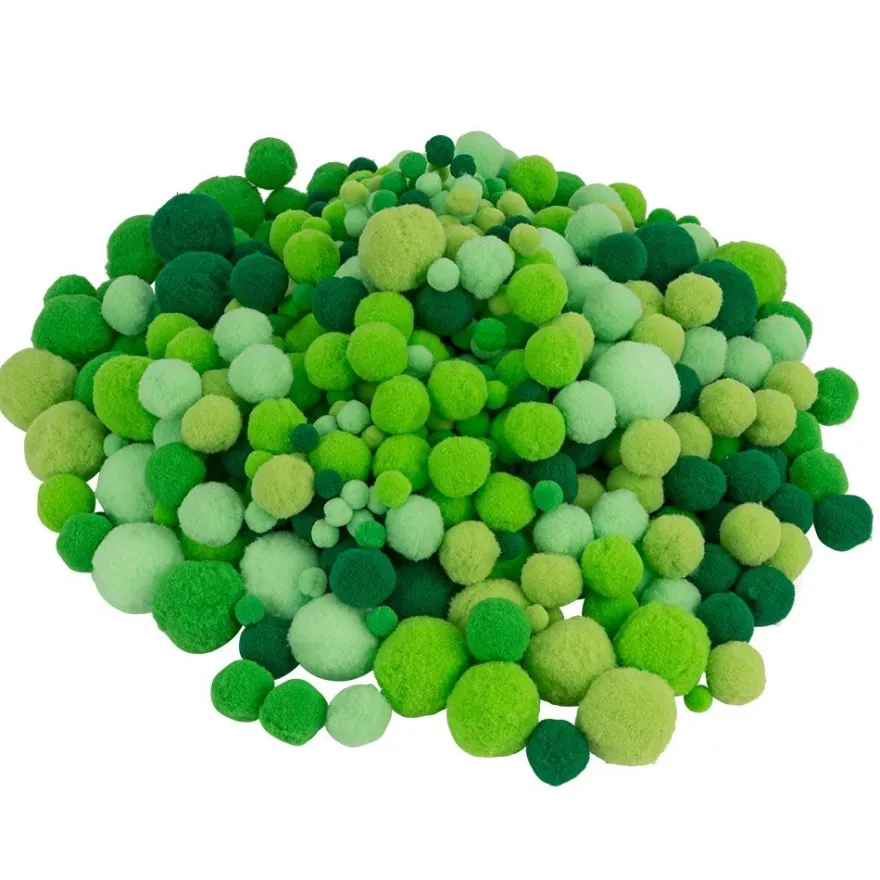 Pompons, Grüntöne, versch. Farben und Größen, 500 Stück