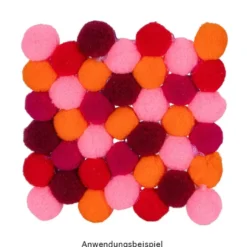 Pompons, Pink-, Rot- & Orangetöne, versch. Farben und Größen, 500 Stück