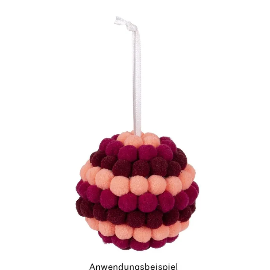 Pompons, Pink-, Rot- & Orangetöne, versch. Farben und Größen, 500 Stück