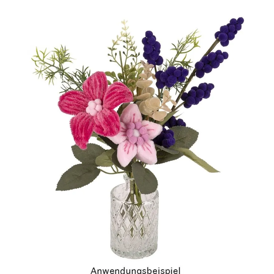 Pompons, Violett- & Rosatöne, versch. Farben und Größen, 500 Stück