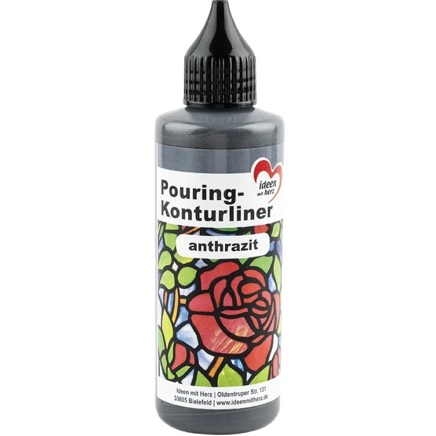 Pouring-Konturliner, 82ml, anthrazit
