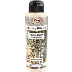 Pouring Mix, 2 in 1, Pouring Medium & Acrylfarbe, pastellorange, 180ml