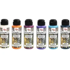 Pouring-Mix 2, 2 in 1, Pouring-Medium & Acrylfarbe, 6 Flaschen, 120ml