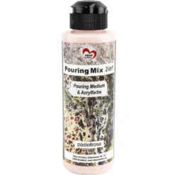 Pouring Mix, 2 in 1, Pouring Medium & Acrylfarbe, pastellrosa, 180ml
