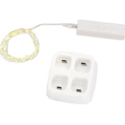Powerbanks mit Ladestation, inkl. 4 LED-Drahtlichterketten mit Timer, 11-teilig