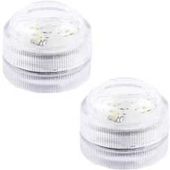 Power LED-Leuchten, Ø 3cm, klar, wasserfest, 2 Stück