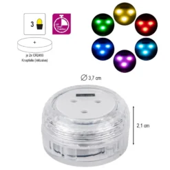 Power LED-Leuchten XL, Farbwechsel, wasserfest, Timer, 2 Stück