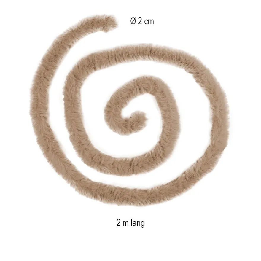 Premium-Flausch-Draht, 2m lang, Ø4cm, hellbraun