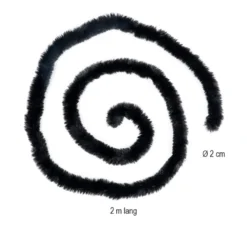 Premium-Flausch-Draht, 2m lang, Ø4cm, schwarz