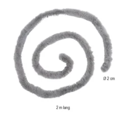 Premium-Flausch-Draht, 2m lang, Ø4cm, grau