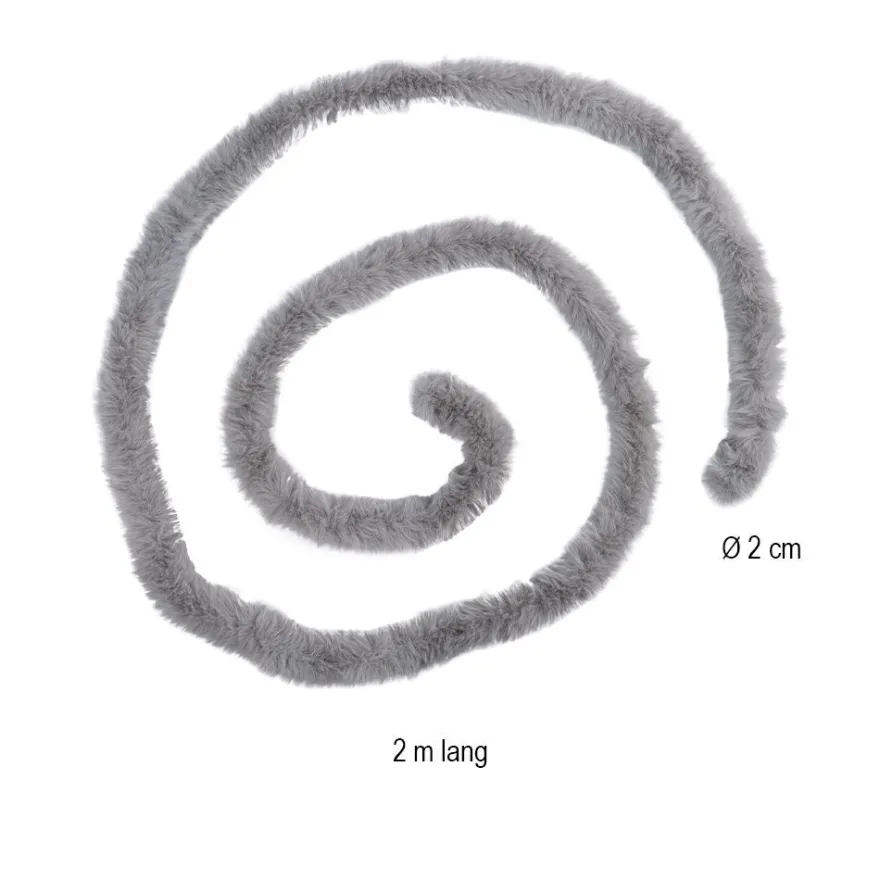 Premium-Flausch-Draht, 2m lang, Ø4cm, grau
