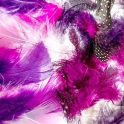 Premium-Flausch-Federn Duo, schlicht & gesprenkelt, 10g, pink, weiß, violett