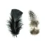 Premium-Flausch-Federn Duo, schlicht & gesprenkelt, 10g, schwarz & weiß