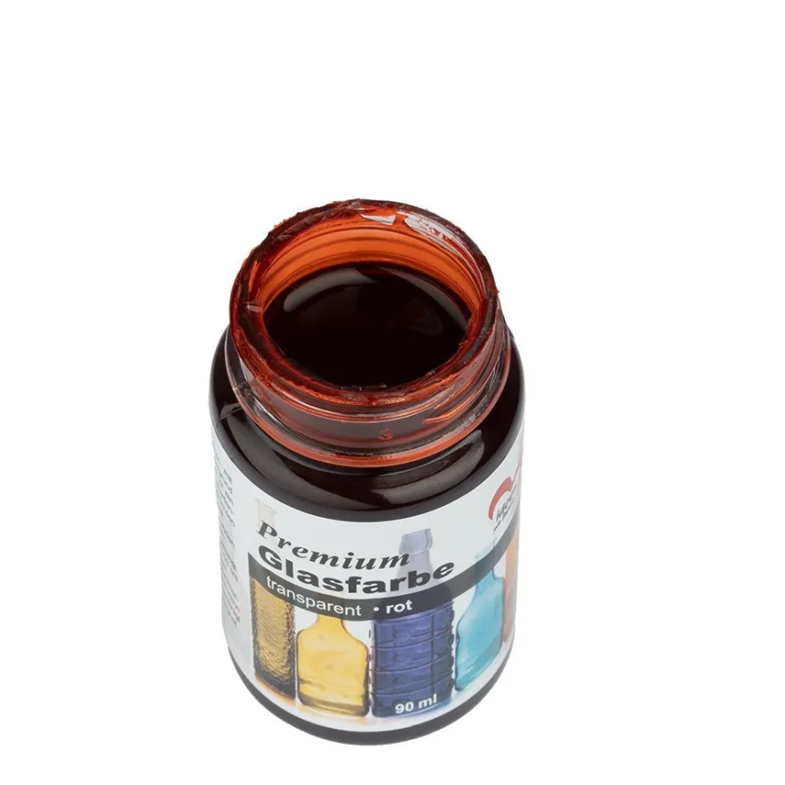Premium-Glasfarbe, transparent, rot, 90ml