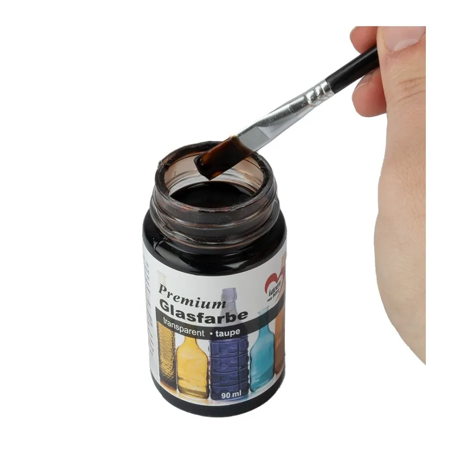 Premium-Glasfarbe, transparent, taupe, 90ml