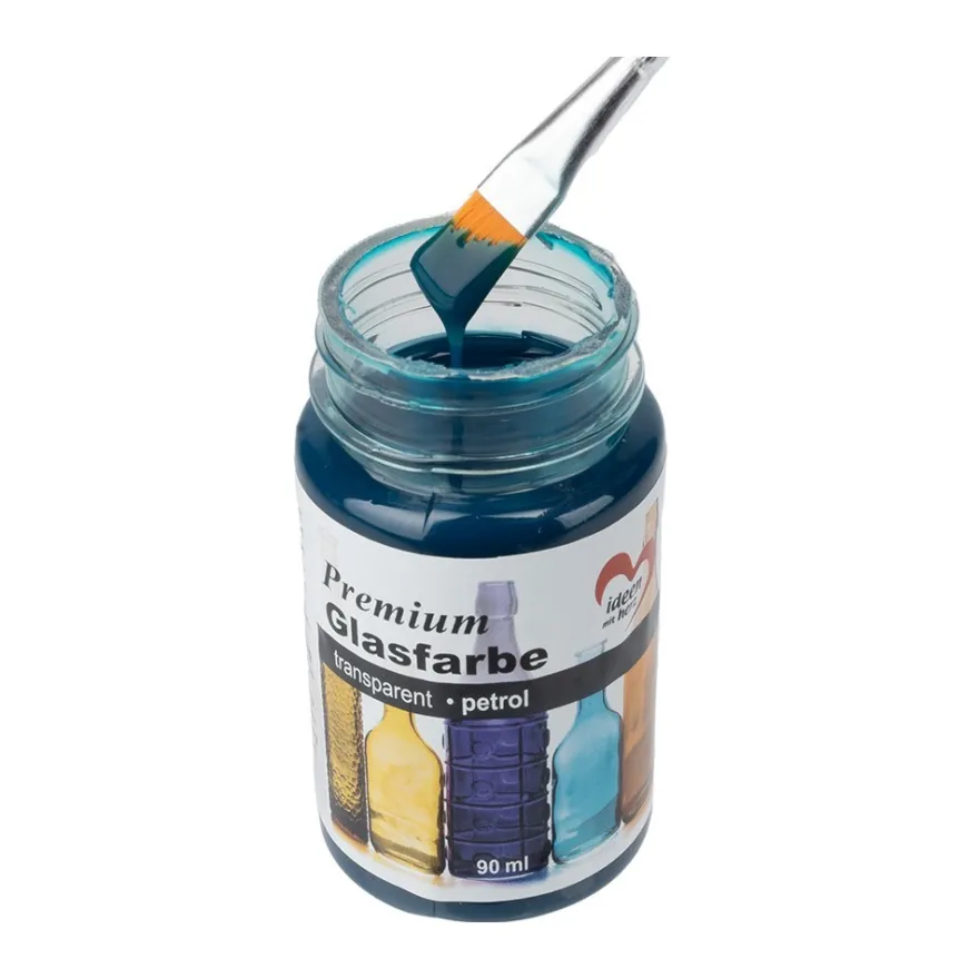Premium-Glasfarbe, transparent, petrol, 90ml