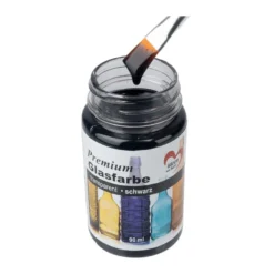 Premium-Glasfarbe, transparent, schwarz, 90ml